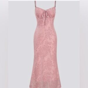 Sweetheart floral knotted midi dress